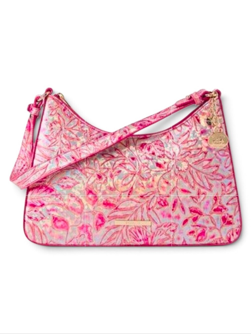 🌸▪️Brahmin ▪️esme Coral Snapdragon Lokelani Genuine Leather Shoulder Bag